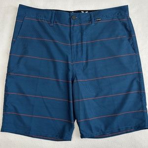 Hurley Phantom Shorts 4way Stretch Blue Pattern Size 36